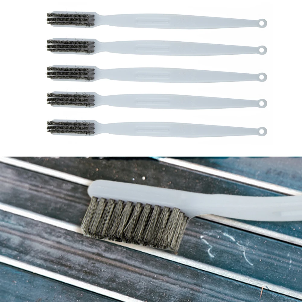 5Pcs 175mm Plastic Handle Stainless Steel Wire Brushes For Devices Polishing Dirt Cleaning Metal Rust Removal Tools Accessories
5Pcs 175mm Plastic Handle Stainless Steel Wire Brushes For Devices Polishing Dirt Cleaning Metal Rust Removal Tools Accessories
