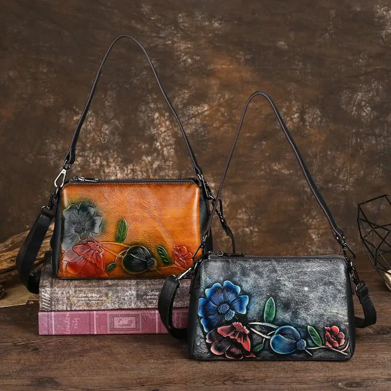 Women Retro Genuine Leather Handbags Ladies Floral Tote Bag Female Square Shoulder Bags Bolsas Femininas Sac New Crossbody Bags
Women Retro Genuine Leather Handbags Ladies Floral Tote Bag Female Square Shoulder Bags Bolsas Femininas Sac New Crossbody Bags