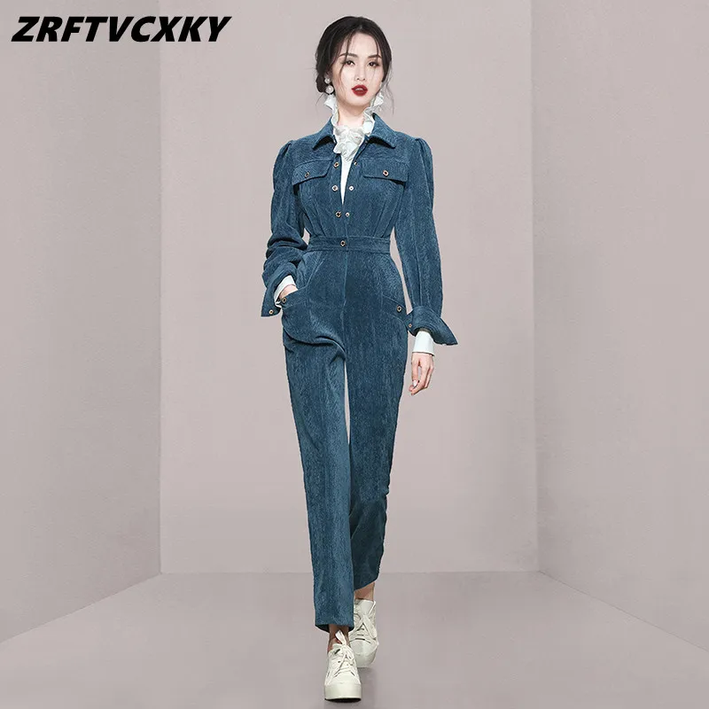 Temperament Lapel Women's Jumpsuits Fashion New Buttons Pocket Winter Long Sleeve High Waist Ladies Business Office OL Rompers
Temperament Lapel Women's Jumpsuits Fashion New Buttons Pocket Winter Long Sleeve High Waist Ladies Business Office OL Rompers