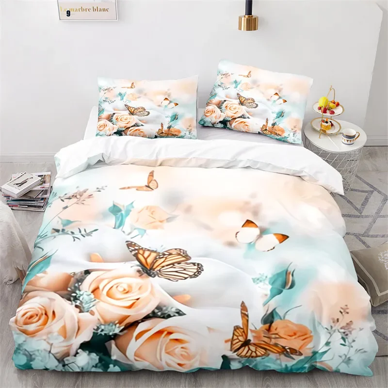 Butterfly Duvet Cover Rose Flowers Bedding Set Microfiber 3D Floral Quilt Cover Full King For Girls Teens Adults Bedroom Decor
Butterfly Duvet Cover Rose Flowers Bedding Set Microfiber 3D Floral Quilt Cover Full King For Girls Teens Adults Bedroom Decor