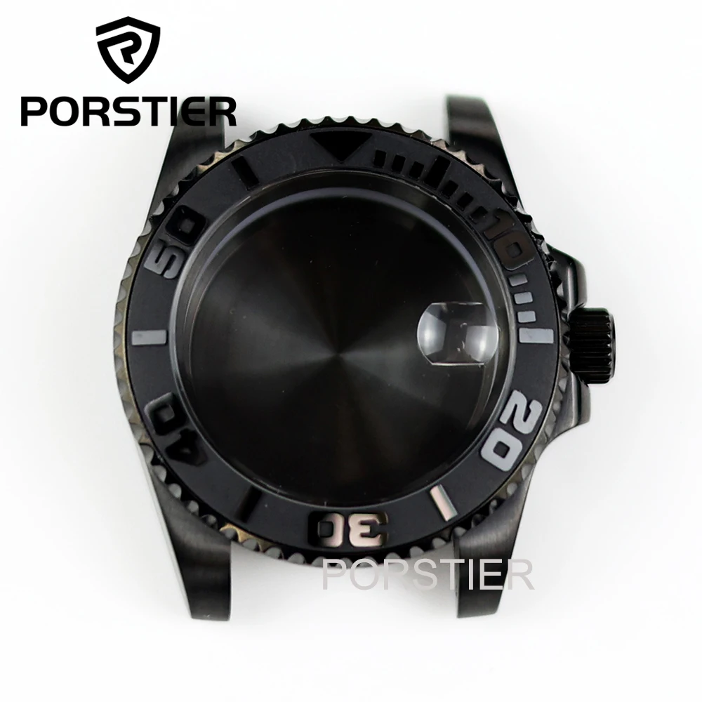 

Black PVD Yacht Design Case Sapphire Crystal Waterproof for NH35 NH36 NH34 Automatic Movement 28.5mm Dial SUB GMT Watch Case