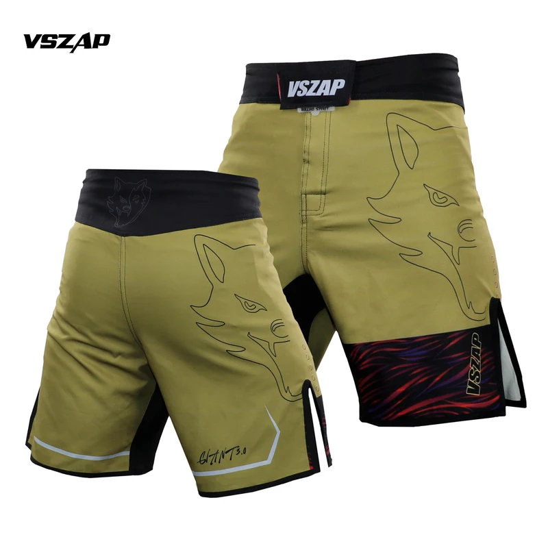 

MMA Shorts Vszap Men's Muay Thai Boxing Short Fitness Combat Grappling Sparring Kickboxing Trunks Mixed Martial Arts Fight Pants