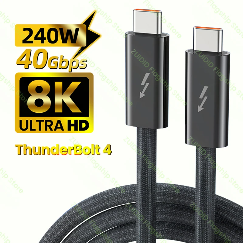 Thunderbolt 4 40Gbps Cable 8K@60Hz USB4 USB Type C to Type C PD240W Fast Charging USB-C Data Cable for iPhone 15 Pro MacBook Pro
Thunderbolt 4 40Gbps Cable 8K@60Hz USB4 USB Type C to Type C PD240W Fast Charging USB-C Data Cable for iPhone 15 Pro MacBook Pro