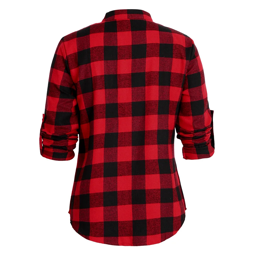 Pullable Long-sleeved Plaid V-neck Drawcord Shirt Top Lace-up Collar Casual Seasonal T-shirt Lace-up Blouse Regular Women
Pullable Long-sleeved Plaid V-neck Drawcord Shirt Top Lace-up Collar Casual Seasonal T-shirt Lace-up Blouse Regular Women