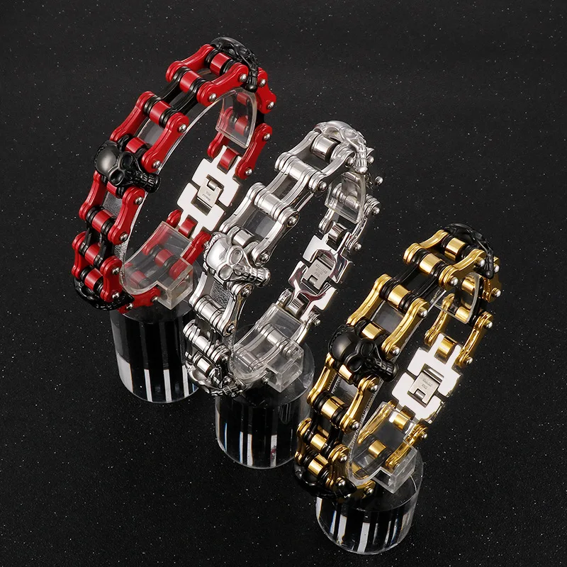 Punk Skull Bracelets Men Stainless Steel Skull Charms Link Chain Bracelet Motorcycle Biker HipHop Bike Chain Wrap Bangle Jewelry
Punk Skull Bracelets Men Stainless Steel Skull Charms Link Chain Bracelet Motorcycle Biker HipHop Bike Chain Wrap Bangle Jewelry