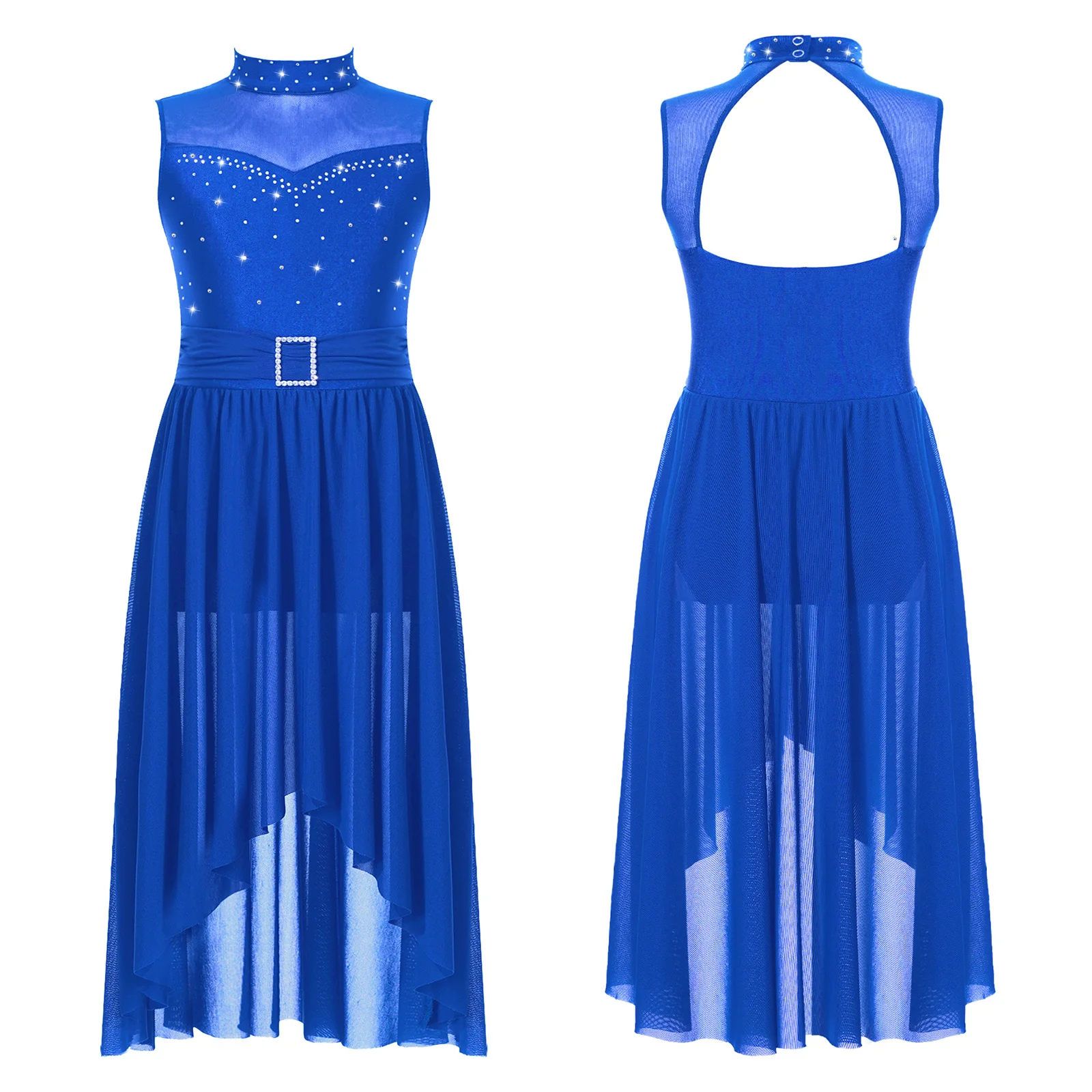 Kids Girls Modern Lyrical Dance Dress Sleeveless Rhinestone High-Low Hem Gymnastics Leotard for Ballet Dance Stage Performance
Kids Girls Modern Lyrical Dance Dress Sleeveless Rhinestone High-Low Hem Gymnastics Leotard for Ballet Dance Stage Performance