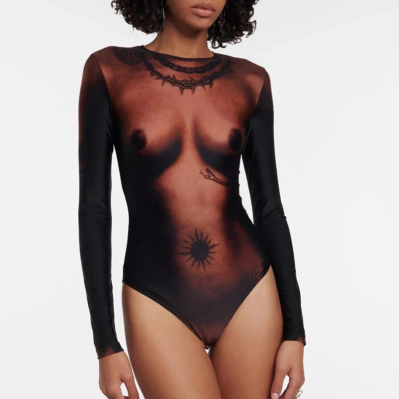 2023 new printing jumpsuit fashion sexy ladies top Slim hundred high quality long-sleeved body shirt y2k
2023 new printing jumpsuit fashion sexy ladies top Slim hundred high quality long-sleeved body shirt y2k