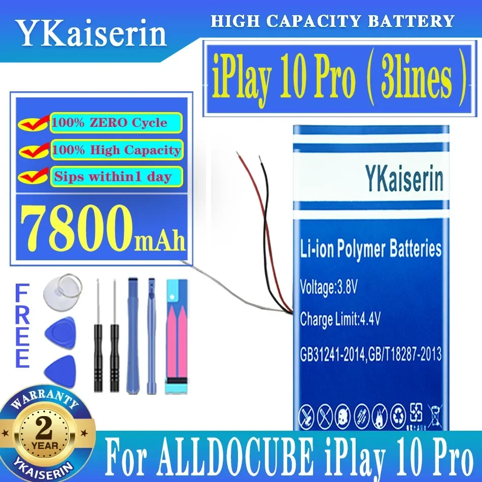 

Аккумулятор ykaisin IPlay 10 Pro, 7800 мАч, для ALLDOCUBE IPlay10 Pro 10Pro, 3-проводные Аккумуляторы для ноутбуков + Бесплатные инструменты