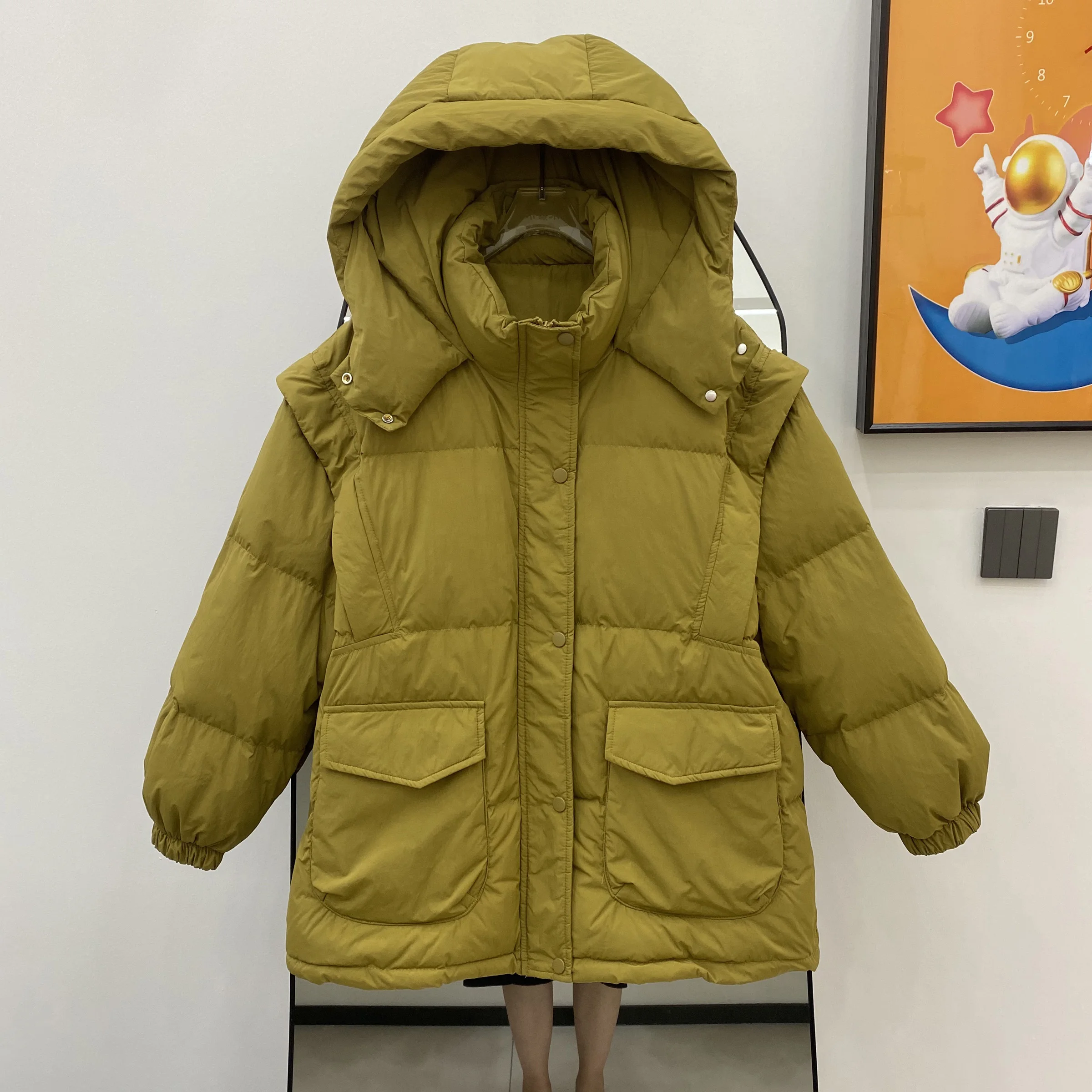 Korean Down Jacket Women's 2023 New Fashion Korean Hooded White Duck Down Thickened Warm Long Sleeve Casual Warm Coat L397
Korean Down Jacket Women's 2023 New Fashion Korean Hooded White Duck Down Thickened Warm Long Sleeve Casual Warm Coat L397
