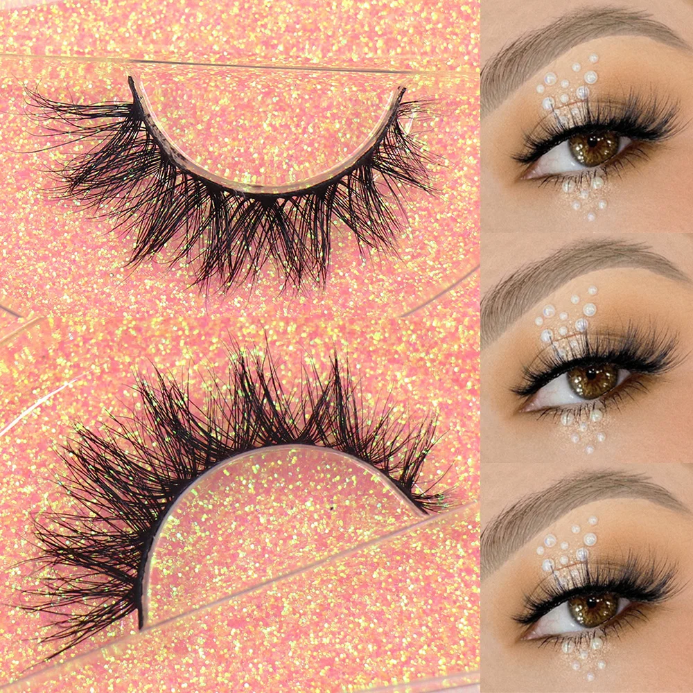 

LEHUAMAO Makeup Mink Lashes False Eyelashes Mink Fluffy Natural Wispy Soft Full Thick Lash Eyelash Extension 3D Eye Mink Lashes