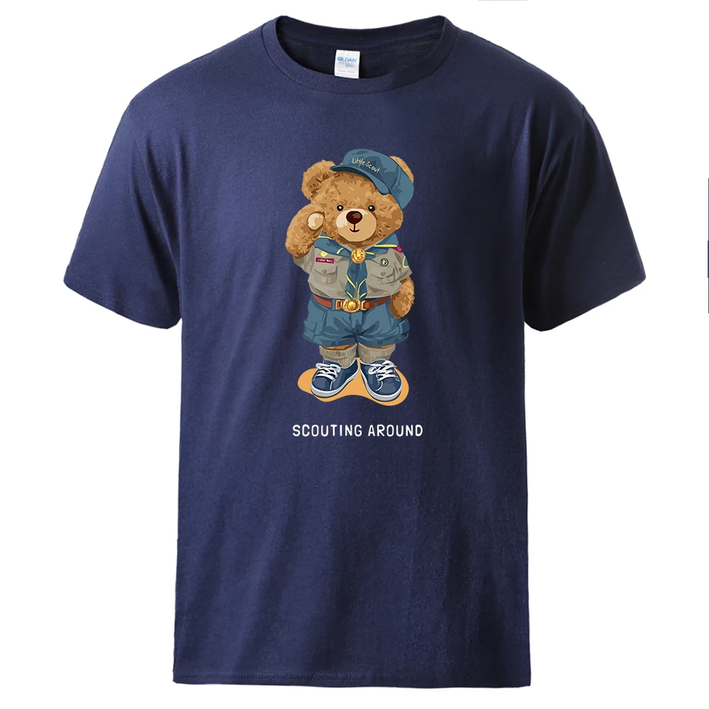 

Милая хлопковая Футболка с медведем Тедди с надписью «Салют», модная футболка большого размера, свободная футболка с коротким рукавом, футболки с круглым вырезом