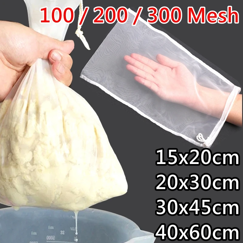 Food Grade Nylon Filter Bag Net 100/200/300Mesh Tea Beer Milk Coffee Oil Filtration Strainer Mesh Kitchen Filter Fabric Bags
Food Grade Nylon Filter Bag Net 100/200/300Mesh Tea Beer Milk Coffee Oil Filtration Strainer Mesh Kitchen Filter Fabric Bags