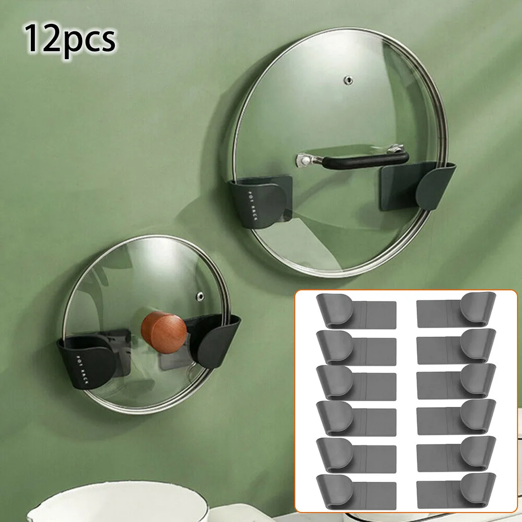 12Pcs Wall-Mounted Pot Pan Lid Storage Holder No Punching Self-Adhesive Household Kitchen Pan Lid Organizer Pot Cover Rack
12Pcs Wall-Mounted Pot Pan Lid Storage Holder No Punching Self-Adhesive Household Kitchen Pan Lid Organizer Pot Cover Rack