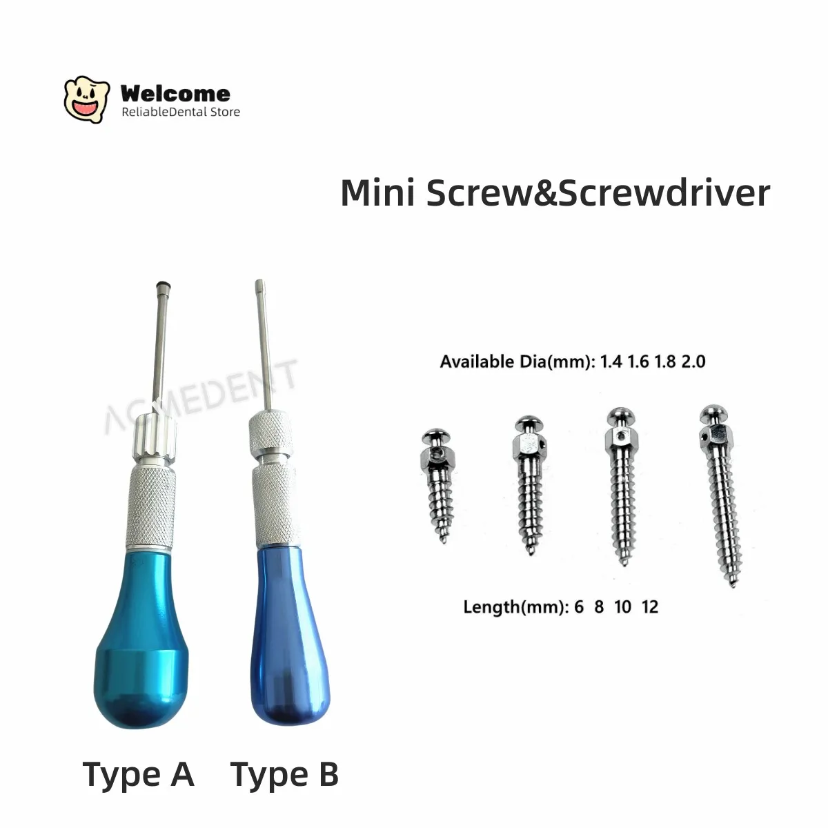 

Dental Mini Screw Implants Orthodontic Bone Anchor Micro Screws Screwdriver Two Types