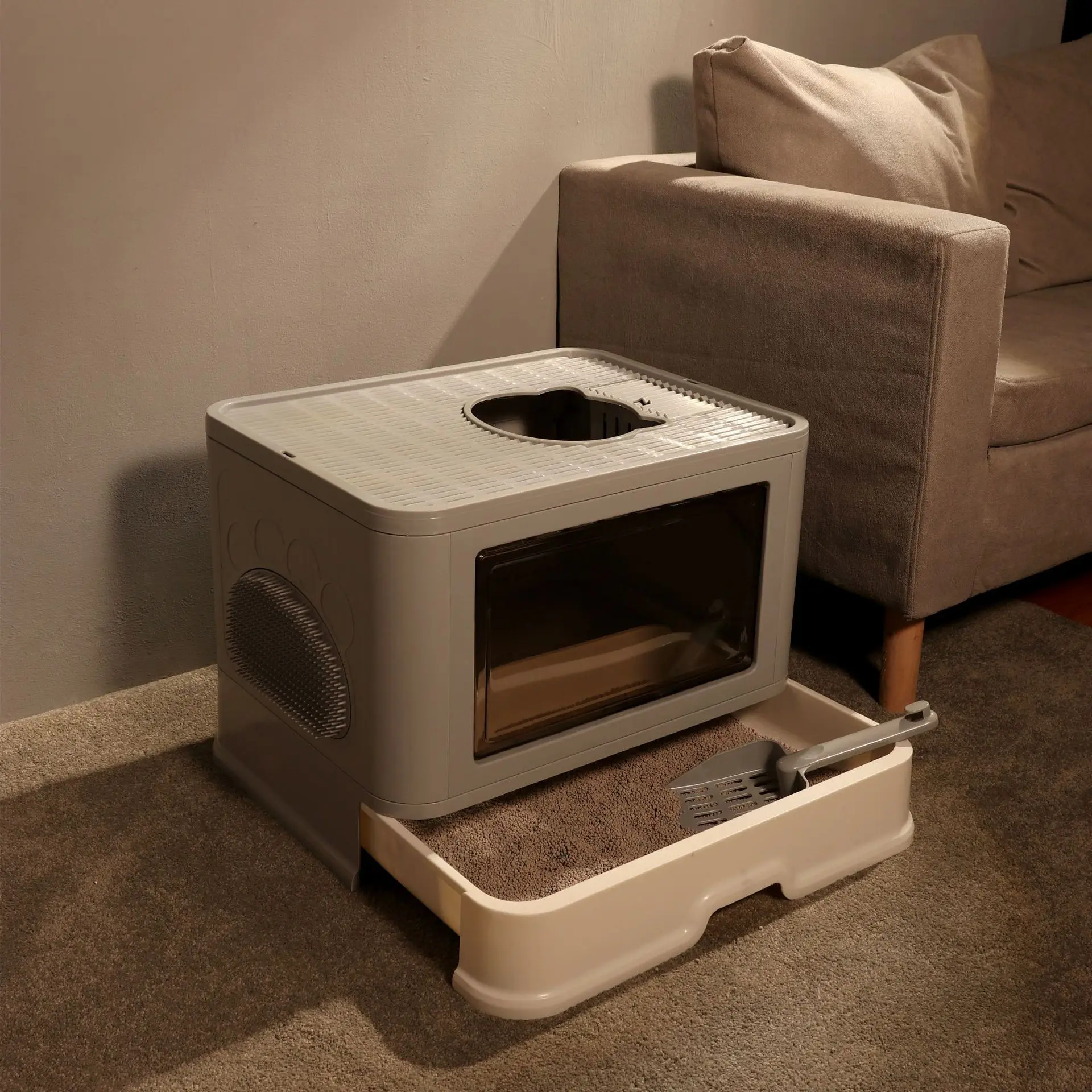 Fully Enclosed Pet Fold Bedpan Cat Toilet Anti-splash Cat Litter Box Tray With Spoon Clean Kitten House Plastic Box Cat Supplies
Fully Enclosed Pet Fold Bedpan Cat Toilet Anti-splash Cat Litter Box Tray With Spoon Clean Kitten House Plastic Box Cat Supplies