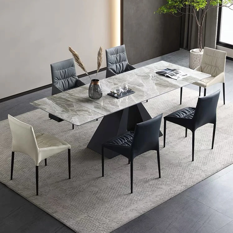Customized Modern Furniture Metal Feet Ceramic Top Extendable Dining Table
Customized Modern Furniture Metal Feet Ceramic Top Extendable Dining Table