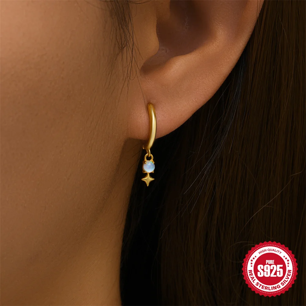 QUKE 925 Silver Four Pointed Star Opal Drop Earrings For Women 18K Gold Plated Zircon Minimalist Ins Fine Jewelry Wedding Gift
QUKE 925 Silver Four Pointed Star Opal Drop Earrings For Women 18K Gold Plated Zircon Minimalist Ins Fine Jewelry Wedding Gift