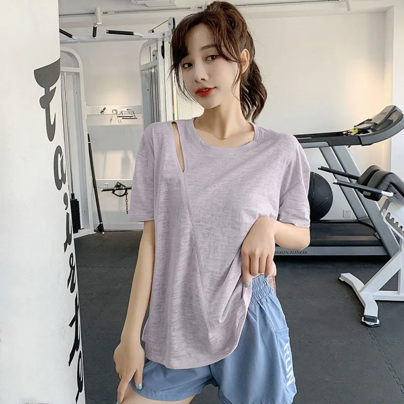 Спортивный топ, футболка, женская летняя свободная быстросохнущая блузка с короткими рукавами для фитнеса, тренажерного зала, бега, йоги
Спортивный топ, футболка, женская летняя свободная быстросохнущая блузка с короткими рукавами для фитнеса, тренажерного зала, бега, йоги
