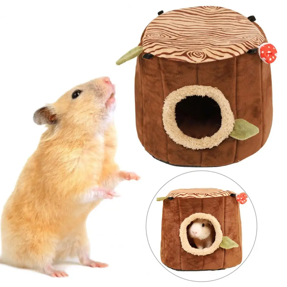 

Pet Bed for Small Warm Soft Pet Bed Cozy Hamster Nest with Detachable Mat Spacious Hideaway for Small Pets Warm for Rabbits