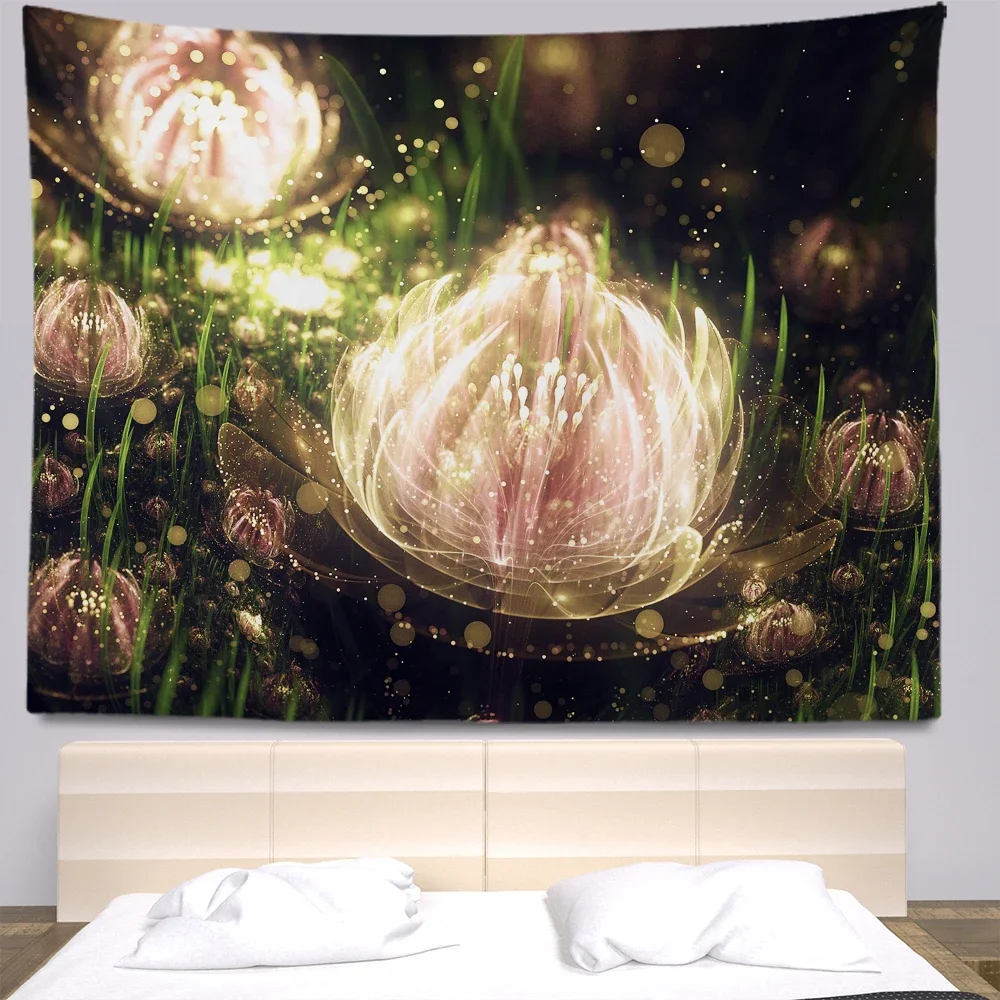 

Flower Psychedelic Big Cloth Tapestry Bohemia Hippie Home Decor Aesthetics Art Wall Tapestries for Bedroom Living Room Dorm