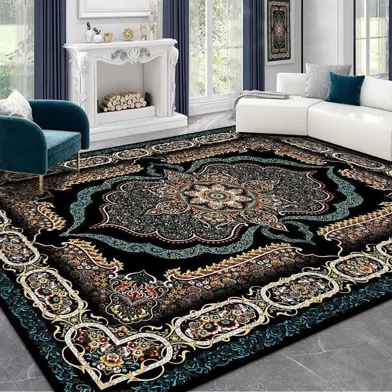 

Retro Persian Carpet Luxury Large Size Living Room Carpets Hall Sofa Chair Area Rug Bedroom Decor Bedside Floor Mats Washable