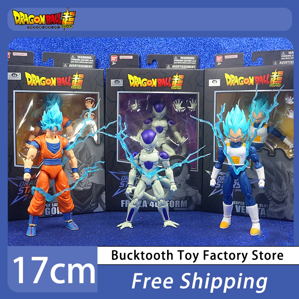 

Original Bandai Dragon Ball Super Vegeta Anime Figures Super Saiyan Blue Son Goku 17cm Figurine Frieza 4th Form Model Toy Gift