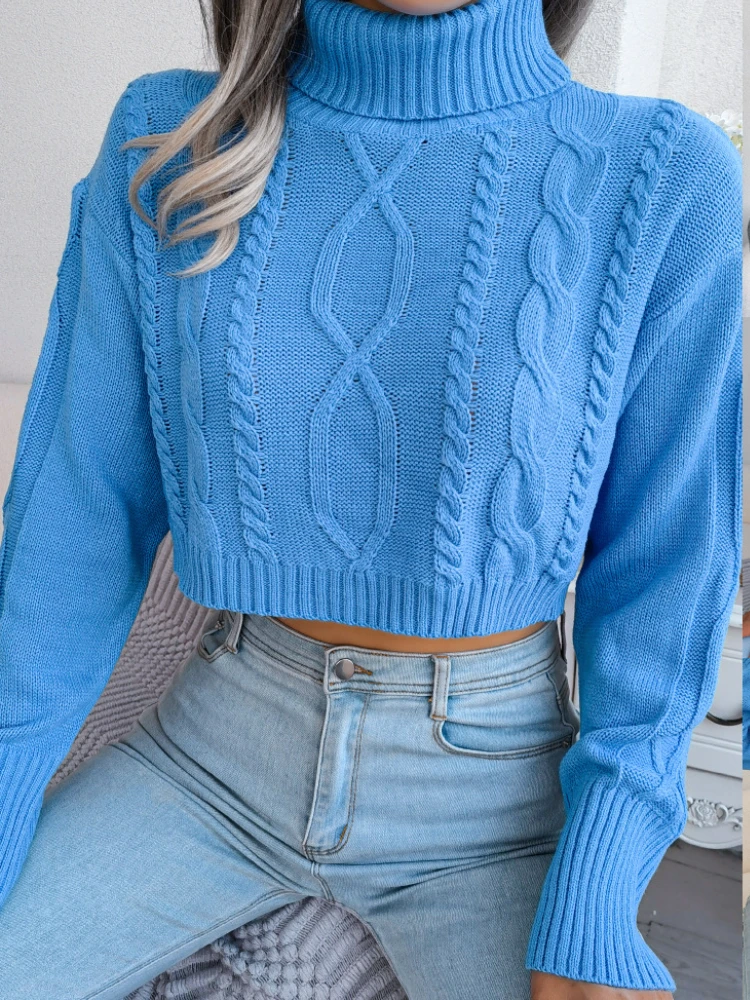 2023 Autumer Winter Knit High Neck Long Sleeve Pullover Short Women Sweater Casual Loose Pulls Soft Solid Jumper Korean Fashion
2023 Autumer Winter Knit High Neck Long Sleeve Pullover Short Women Sweater Casual Loose Pulls Soft Solid Jumper Korean Fashion