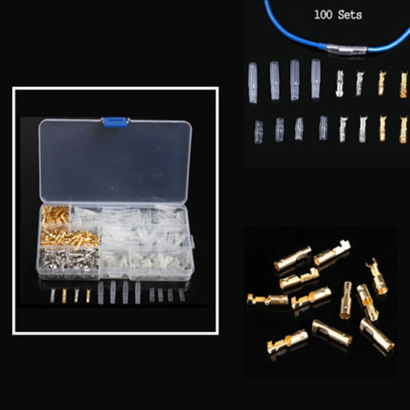 

Tin 400PCS Motorcycle Brass Male&Female Connectors Autos Bullet 3.9mm Wire Terminals Replacement Replaces Popular