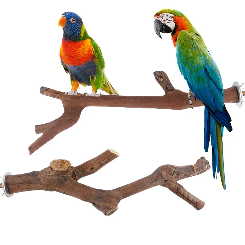 

25cm Natural Wood Pet Parrot Raw Wood Fork Tree Grape Branch Stand Rack Toy Bird Branch Stand Perches For Bird Cage Accessories
