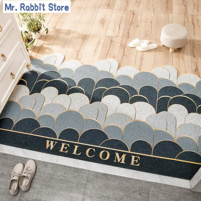 

Home Bathroom Mat Stair Hallway Non-Slip Entrance Doormats Pvc Welcome Pastoral Carpets Beautiful Scenery Rugs Door