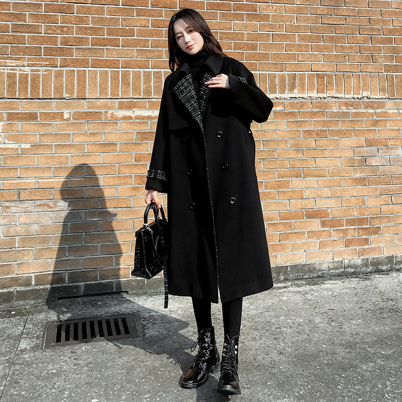 2022 Autumn And Winter New Thickened Korean Version Loose Mid-length Fashion Temperament All-match Black Thin Woolen Coat Women
2022 Autumn And Winter New Thickened Korean Version Loose Mid-length Fashion Temperament All-match Black Thin Woolen Coat Women
