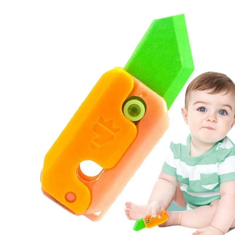 

New Stationery Gravity Knives 3D Carrot Knives Stationery Fidget Toy With Gravity Knives Eraser Finger Strengthener Kids Toy