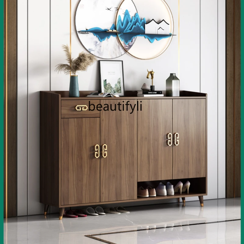 New Chinese Style Shoe Cabinet Simple Modern Walnut Color Hallway Light Luxury Large Capacity Solid Wood Shoe Cabinet
New Chinese Style Shoe Cabinet Simple Modern Walnut Color Hallway Light Luxury Large Capacity Solid Wood Shoe Cabinet