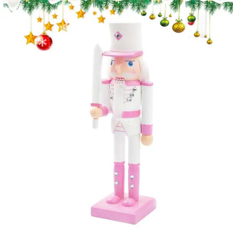 

Pink Nutcracker Figures Traditional King Soldier Figures Nutcracker Decorations Wooden Collectible Nutcracker Figures Ornament