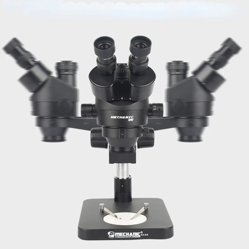 

Mechanic G75T-B1 Triocular Stereo Zoom Microscope WF10X HD Eyepieces 7X-45X Zoom Objective Magnification Adjustable LED Light