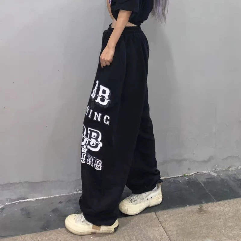 Autumn New Print Drawstring Tied Athletic Casual Pants Women's Elastic High Waist Solid Pockets Loose Hip Hop Straight Trousers
Autumn New Print Drawstring Tied Athletic Casual Pants Women's Elastic High Waist Solid Pockets Loose Hip Hop Straight Trousers