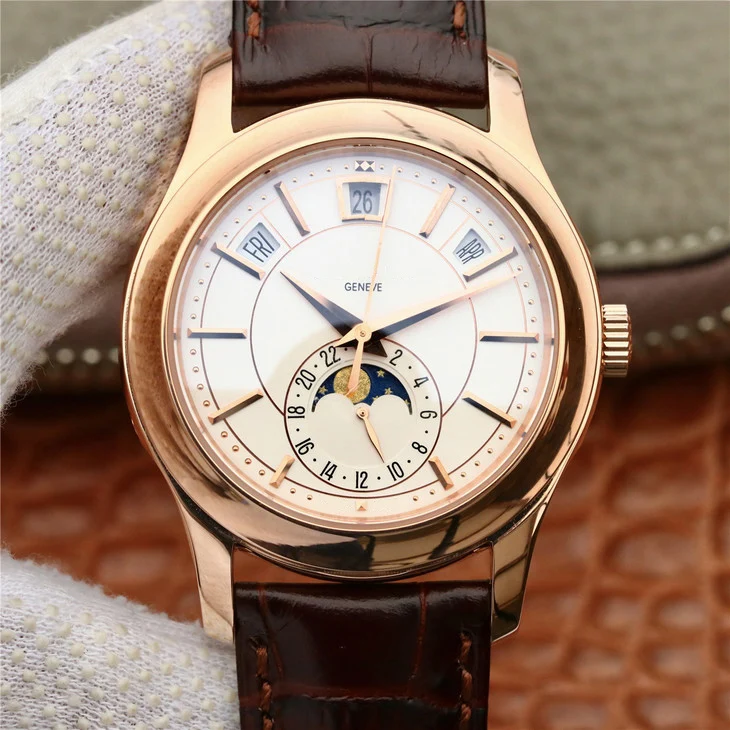 

Men Watch Complication Chronograph Mechanical Automatic Watch For Men 5205R-010 Moon Stars Leather Strap 1:1 top quality Watch