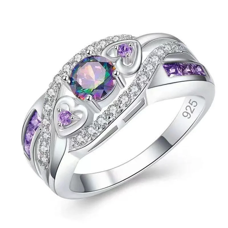 Hot selling Amethyst love ring with diamond colored zircon wedding ring women's wedding ring accessories
Hot selling Amethyst love ring with diamond colored zircon wedding ring women's wedding ring accessories