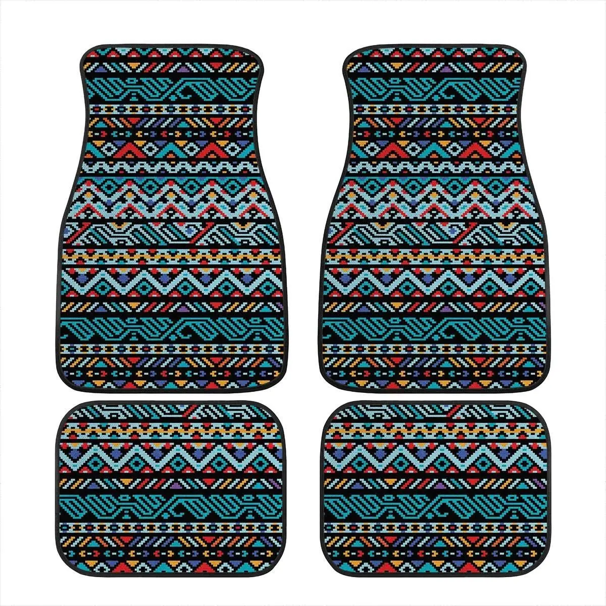 Stylish African Aztec Blue Design Universal Fit Carpet Floor Mats Full Set Auto Front & Back Floor Mats for Most Car, Tru
Stylish African Aztec Blue Design Universal Fit Carpet Floor Mats Full Set Auto Front & Back Floor Mats for Most Car, Tru