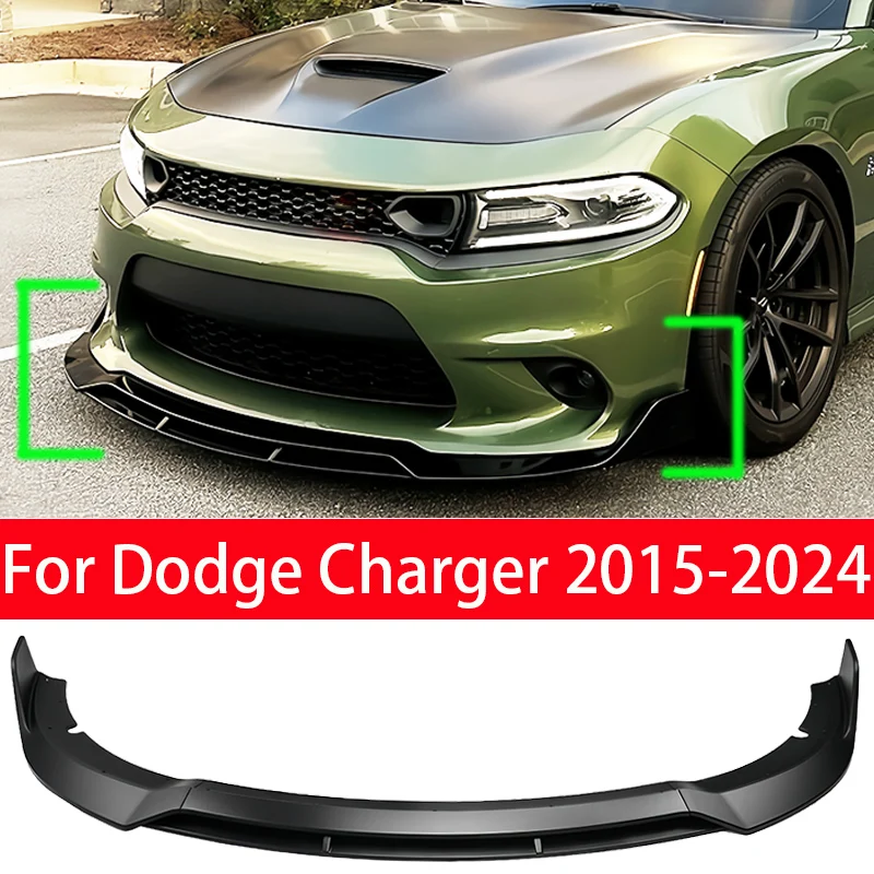 4pcs Car Front Bumper Lip Diffuser Spoiler BodyKit Splitter for Dodge Charger SRT 2015-2024 Front Shovel Skirt Board Accessories 4pcs Car Front Bumper Lip Diffuser Spoiler BodyKit Splitter for Dodge Charger SRT 2015-2024 Front Shovel Skirt Board Accessories