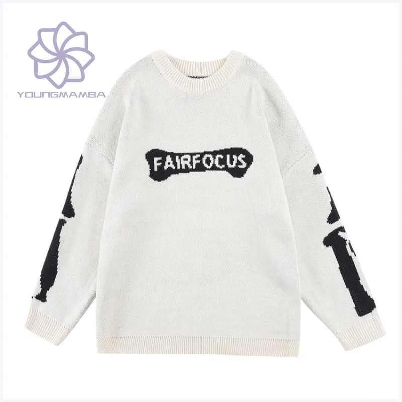 American High Street Vintage Knit Pullover Women Loose Print Fashion Round Neck Long Sleeve Sweater Korean Knit Tops
American High Street Vintage Knit Pullover Women Loose Print Fashion Round Neck Long Sleeve Sweater Korean Knit Tops