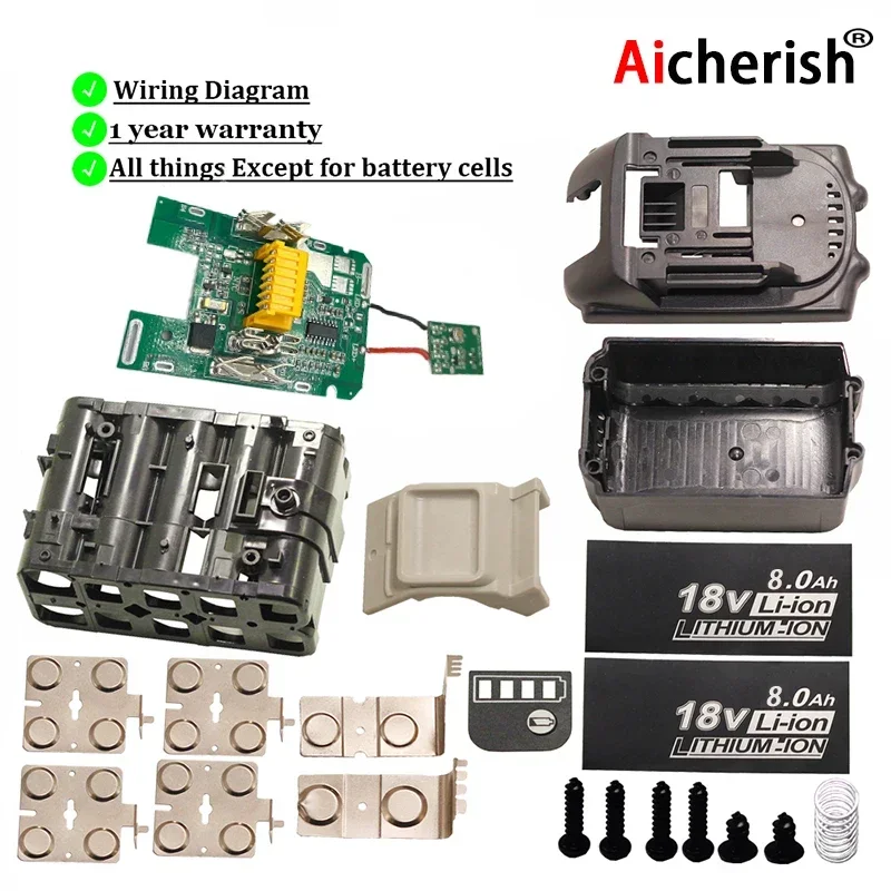 

BL1830 10 X 18650 Li-ion Battery Case PCB Charging Protection Circuit Board Shell Box BL1845 For MAKITA 18V 6.0Ah 8.0Ah Housings