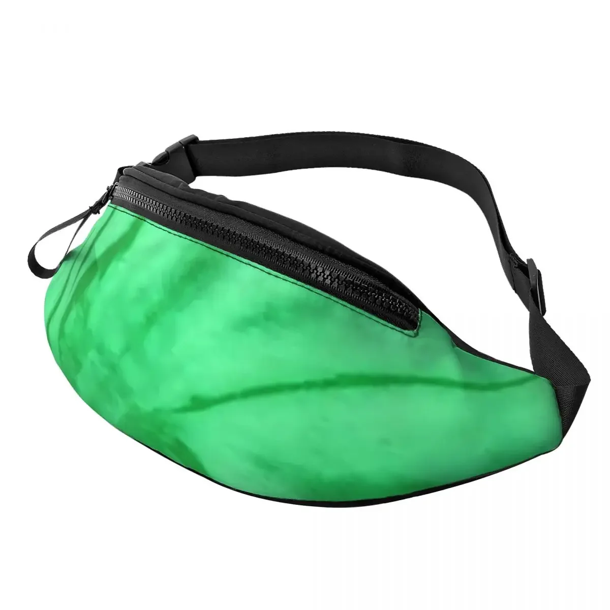 

Green Tie Dye Waist Bag Spiral Swirl Travel Unisex Waist Pack Polyester Funny Bag