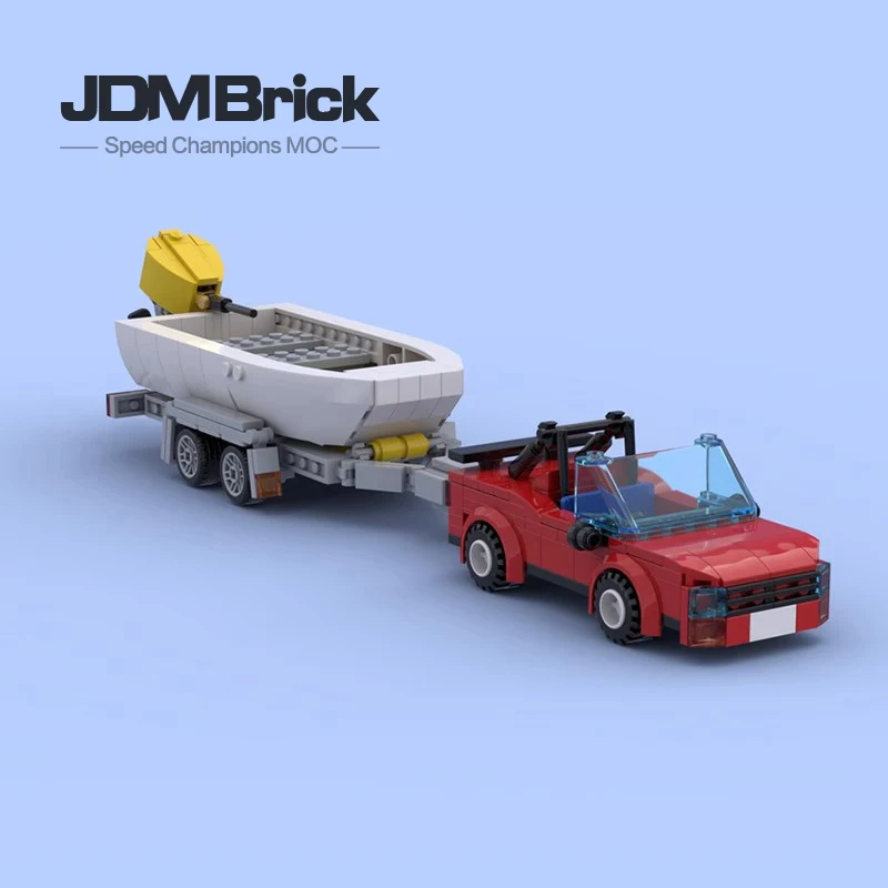 

Модель маленького автомобиля MOC-76837, серия, маленькая лодка + грузовик, детская головоломка, простая сборка, маленькие частицы кирпича, строительные блоки, игрушки