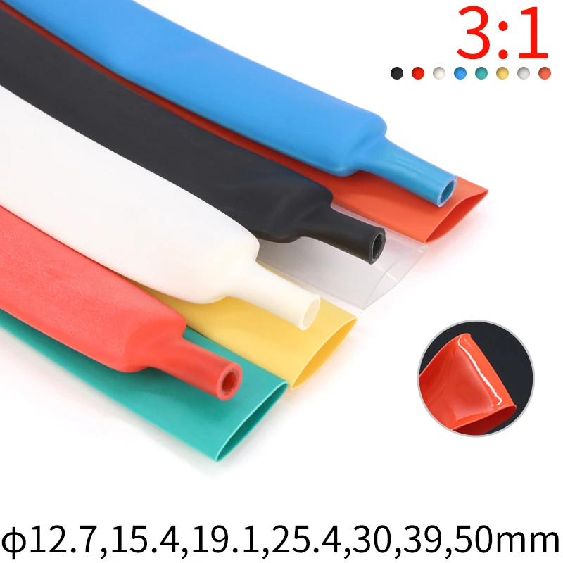 Dia 12.7/15.4/19.1/25.4/30/39/50 mm Dual Wall Heat Shrink Tube Thick Glue 3:1 ratio Shrinkable Tube Adhesive Line Wrap Wire Kit
Dia 12.7/15.4/19.1/25.4/30/39/50 mm Dual Wall Heat Shrink Tube Thick Glue 3:1 ratio Shrinkable Tube Adhesive Line Wrap Wire Kit