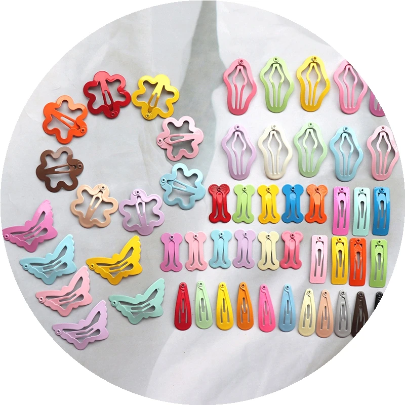 

20/30/50Pcs Newborn Snap Hair Clips for Girls Hairpins Colorful Cartoon Metal Barrettes for Baby Children Styling Accessories