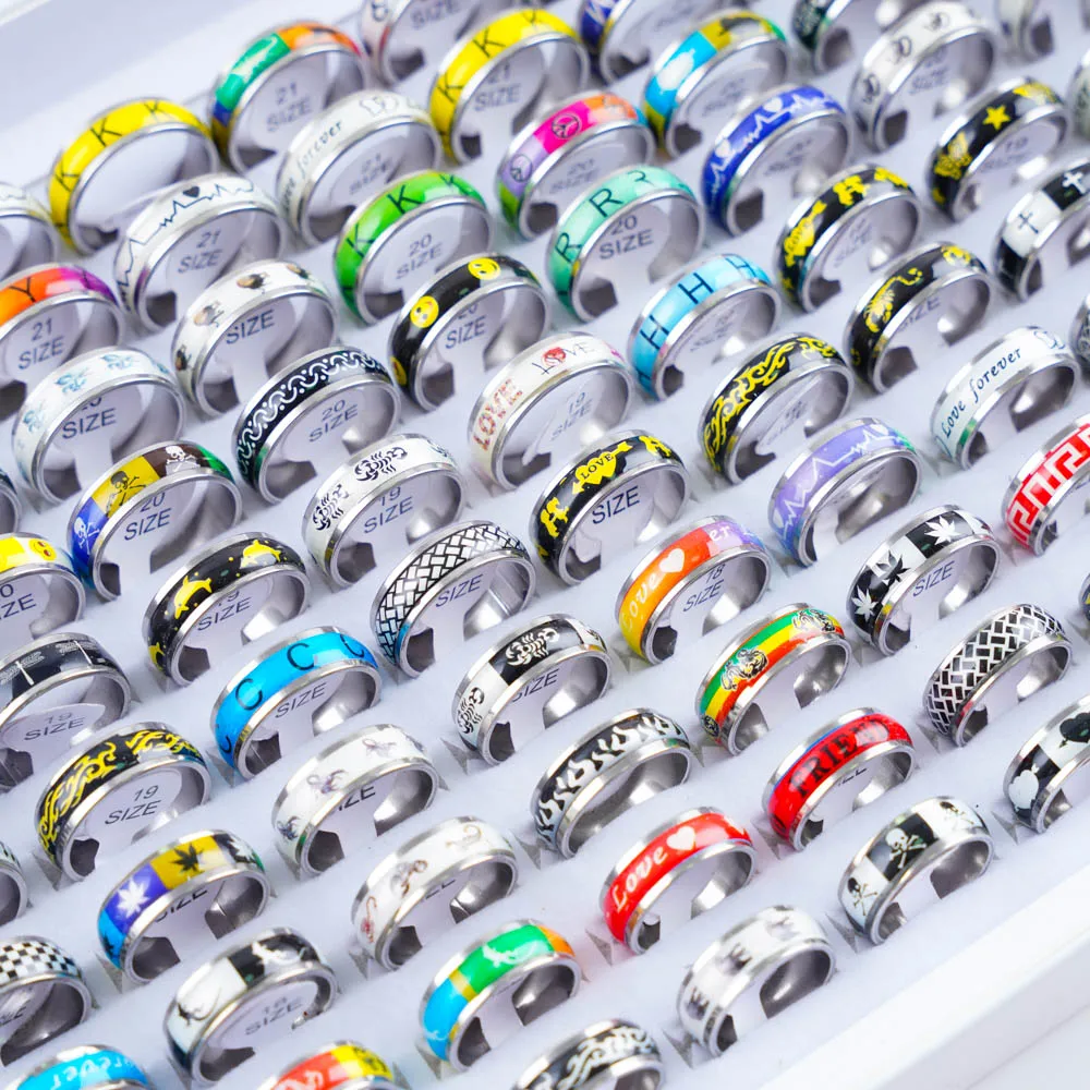 10/20Pcs/Lot Fashion Heart Stripe Stainless Steel Love Rings For Men Women Mix Style Party Gifts Jewelry Accessories 7 Mallzona S51cd14f032be4cce99b47226edbf9585k 10/20Pcs/Lot Fashion Heart Stripe Stainless Steel Love Rings For Men Women Mix Style Party Gifts Jewelry Accessories Mallzona