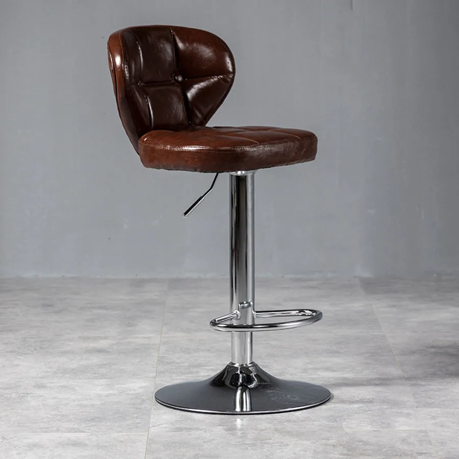 

Современный высокий барный стул коричневая спинка Регулируемый минималистичный подъемный Домашний детский стул с откидывающейся спинкой парикмахерский стул с подставкой для ног мебель