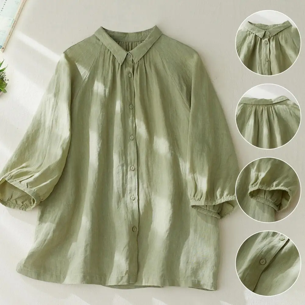 Women Shirt Vintage Lapel Raglan Sleeves Shirt for Women Solid Color Loose Fit Top Retro Streetwear Single Breasted Blouse Women
Women Shirt Vintage Lapel Raglan Sleeves Shirt for Women Solid Color Loose Fit Top Retro Streetwear Single Breasted Blouse Women