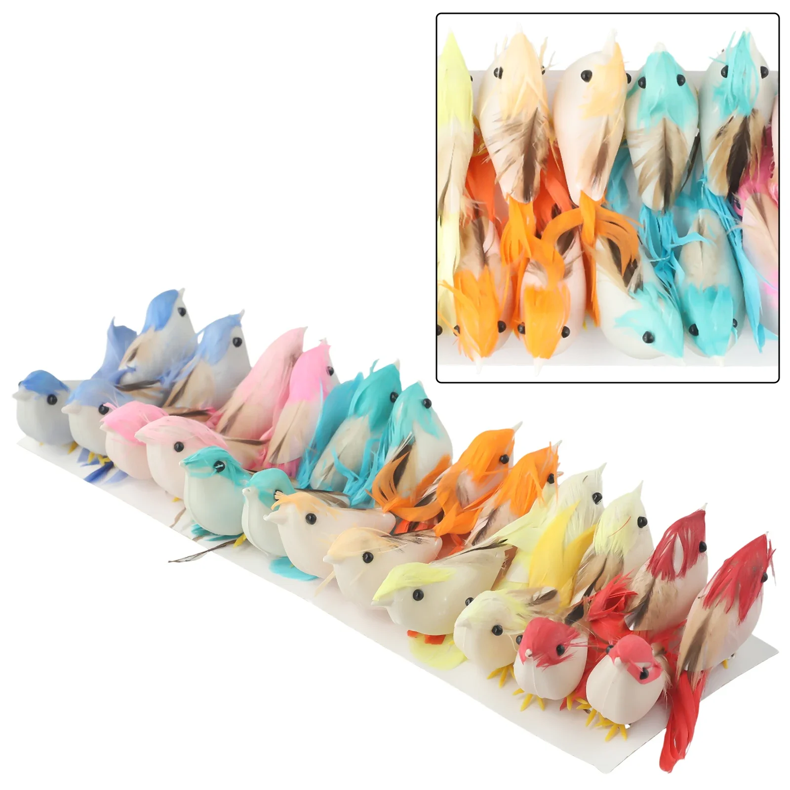 24pcs Colorful Mini Artificial Foam Real Feathers Birds Simulation Birds DIY Crafts Ornament Home Garden Decor Ornaments
24pcs Colorful Mini Artificial Foam Real Feathers Birds Simulation Birds DIY Crafts Ornament Home Garden Decor Ornaments